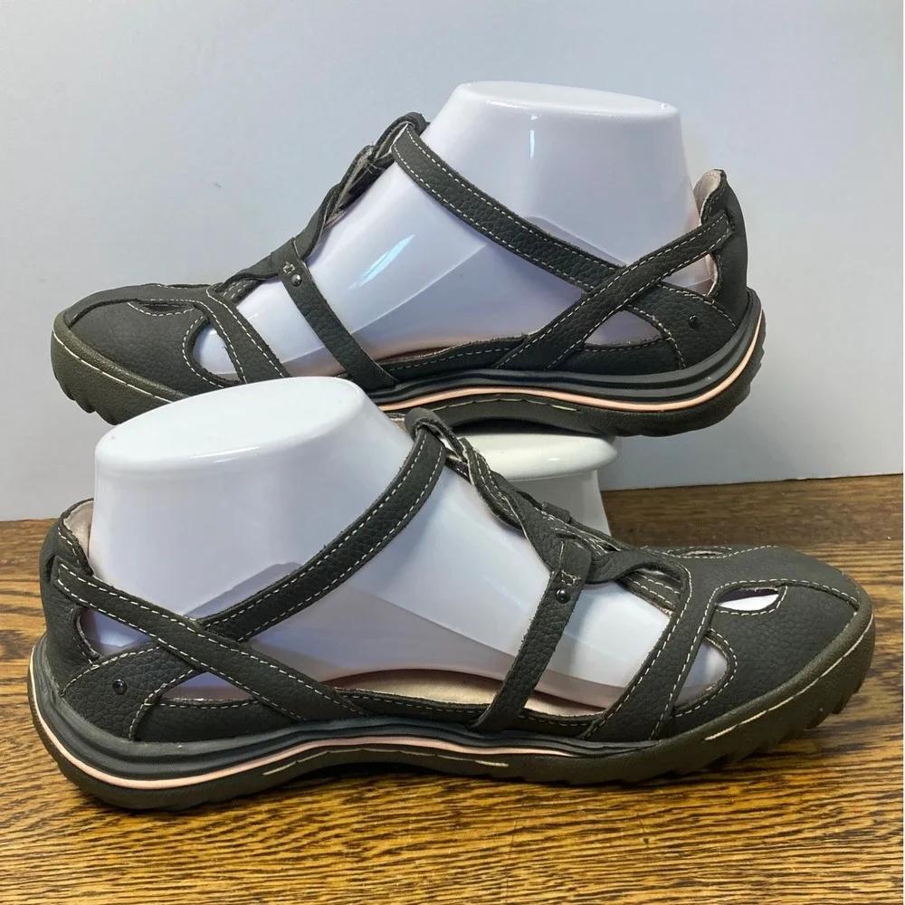 Jambu Ruby Womens 6.5M Charcoal Grey All Terra Mary Jane Fisherman Flats Shoes